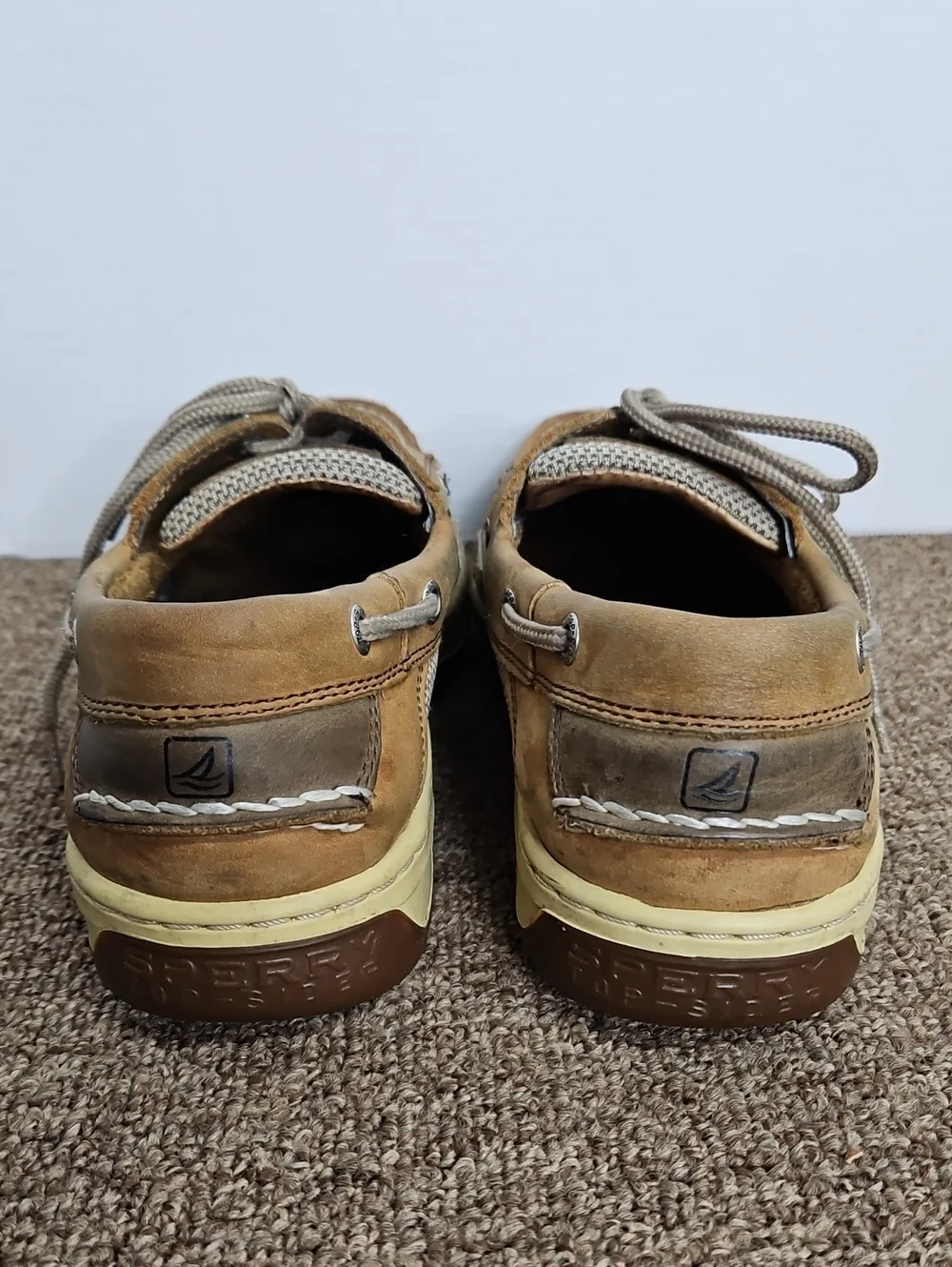 Sperry Top Sider Tan Leather Boat Shoes Sz 9 Mens
